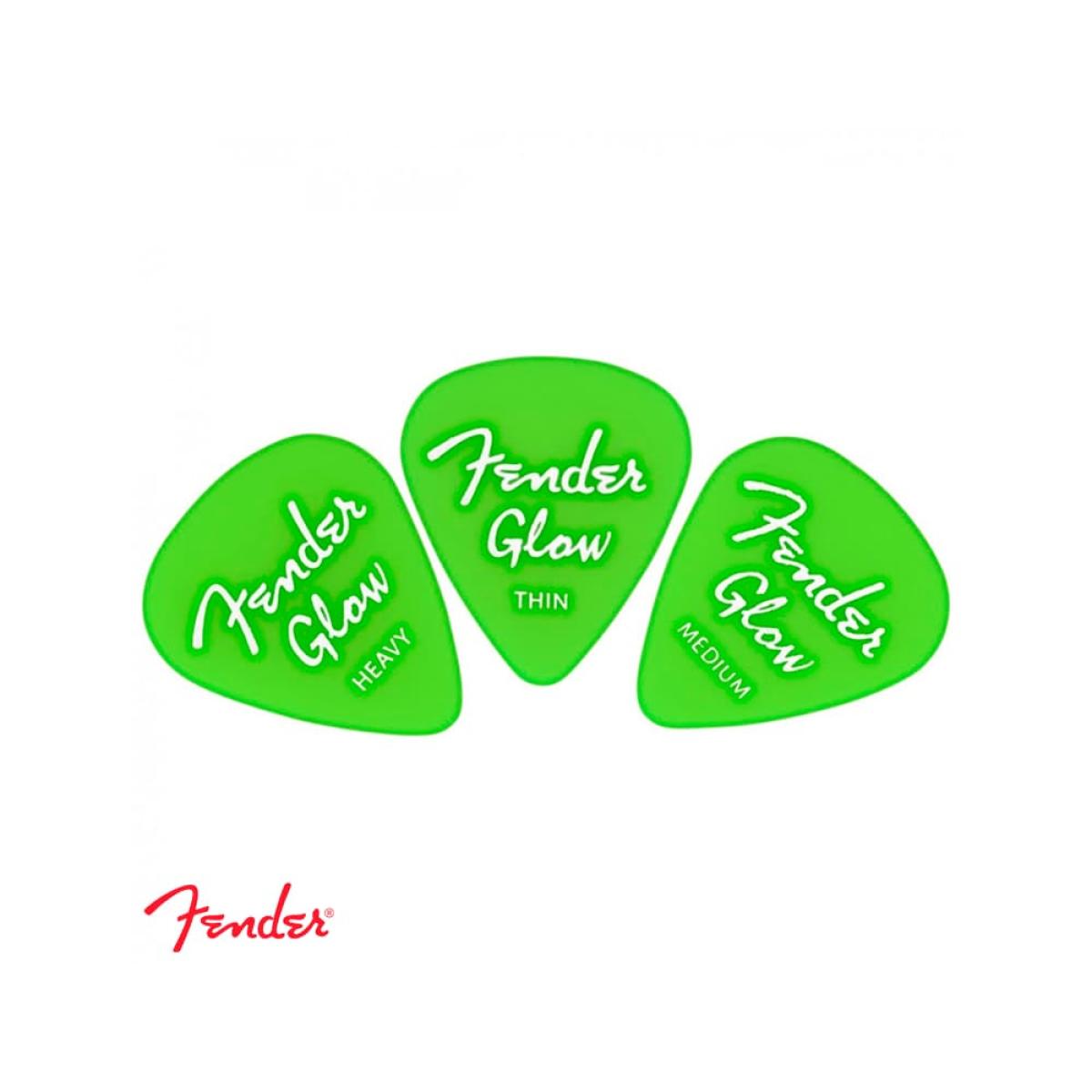 Fender 351 Glow In The Dark 12 Pack Plektrum